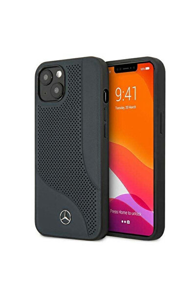 MERCEDES Husă MEHCP13SCDONA din piele cu zonă perforată, pentru iPhone 13 min...