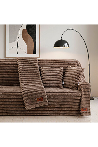 Beauty Home Γούνινο Σετ ριχτάρι 3τμχ Stripe Art 8726 (180x160+180x250+180x300...
