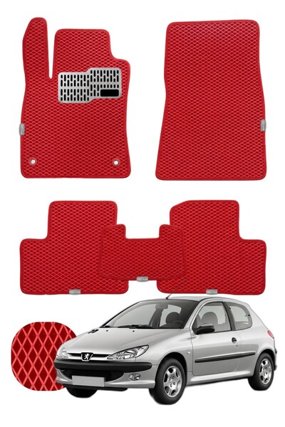 UNAL MAT Peugeot 206 HB 1998-2012 Özelleştirilebilir Tam Set Premium EVA Pasp...