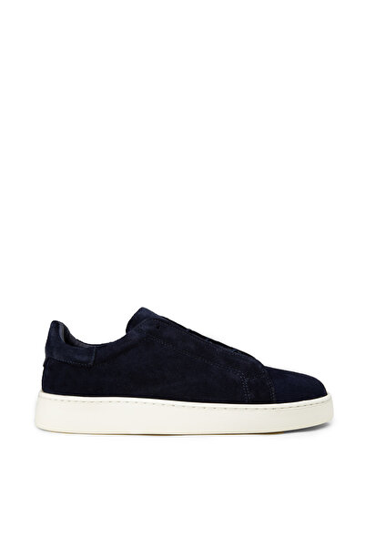Deery Men's Hidden Lace Genuine Suede Navy Blue Sneaker