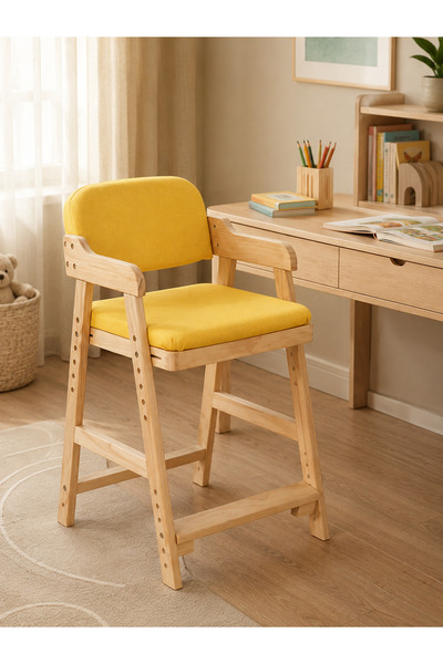 EqiEch Kids Adjustable Study Chair, Wooden Children Desk Chair with Footrest,...
