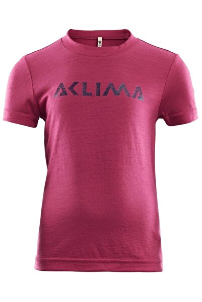 Aclima Tricou pentru copii Merino Lightwool Logo-Magenta-100