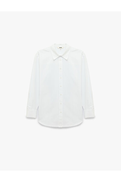 Koton Comfortable Fit Buttoned Long Sleeve Classic Collar Cotton Poplin Shirt