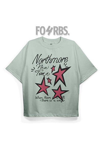 FO4RBS T2045 Northmore Τυπωμένο Υπερμεγέθες Μπλουζάκι