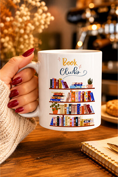 chic crazze كوب بوك كلوب ديزاين موديل 232 - كوب قهوة سيراميك كبير الحجم 407 م...
