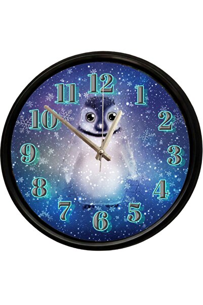 Caseras Decorative Wall Clock with Cute Penguin Design 28 cm Silent Mechanism