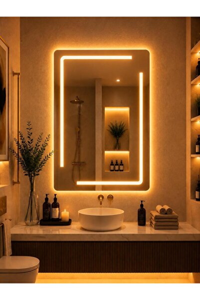 DKN Mirror Infinity Line LED’li Dekoratif Banyo Aynası | Dokunmatik Sensörlü ...