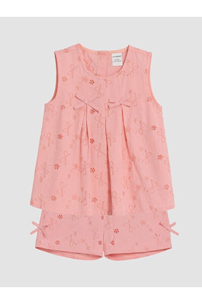 LC Waikiki Quality Pieces from Çelebi Store: Bow Embroidered Girls' Shorts Set