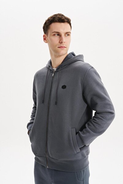 Arma Ar-Ma Men's Full Zipper Sweatshirt Basic Unprinted Hooded Fleto Pocket L...