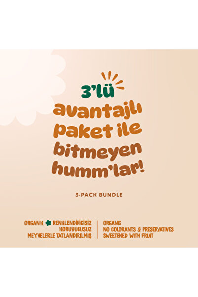 Humm Organic Organik Vegan Keçiboynuzlu Tahinli Ballı Kinoalı Kurabiyeler Atıştırmalık Paketi - 3 Adet (3 Çeşit)