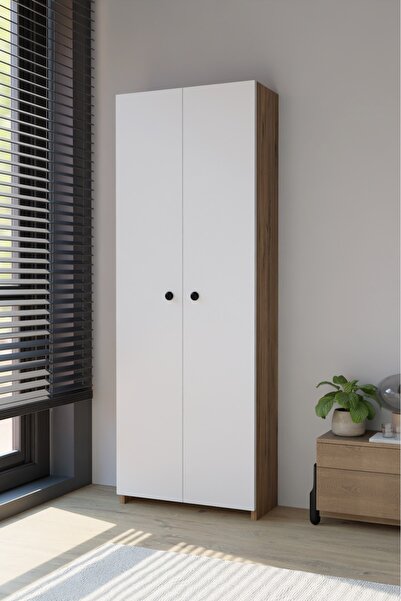 alpaevmobilya 150 Cm 2 Kapaklı 5 Raflı Geniş Çok Amaçlı Yatak Odası Kıyafet D...