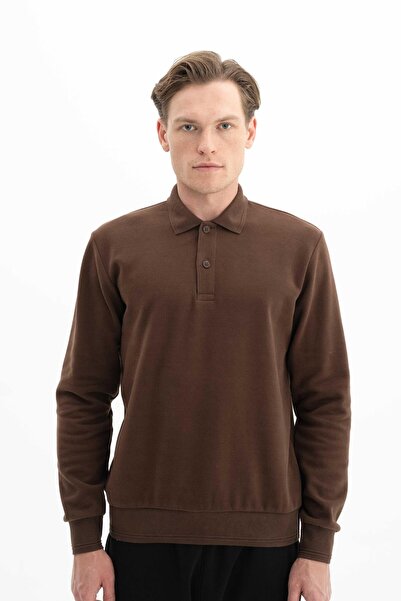Arma Ar-Ma Men's Polo Collar Sweatshirt Basic Without Print Without Pockets K...