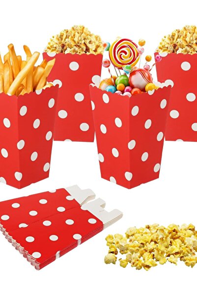 OEM Pungi pentru Popcorn Hârtie Retro Set 40 Bucăți Roșii Cu Buline
