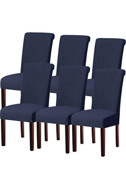 OEM Husă elastică pentru scaun, universală, set de 6 bucăți, bleumarin