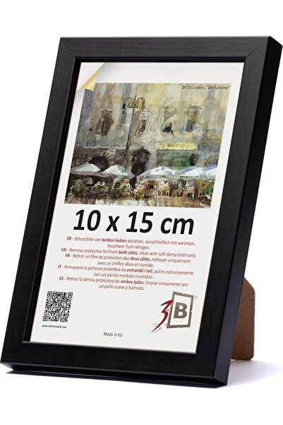 OEM Rama foto Fotografie din lemn clasic elegant neagră 10x15 cm