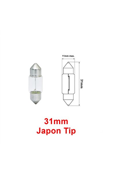 Mercansa Japon Tip Sofit Ampul Şeffaf İç Aydınlatma Plaka Lambası C10W 12V 10...