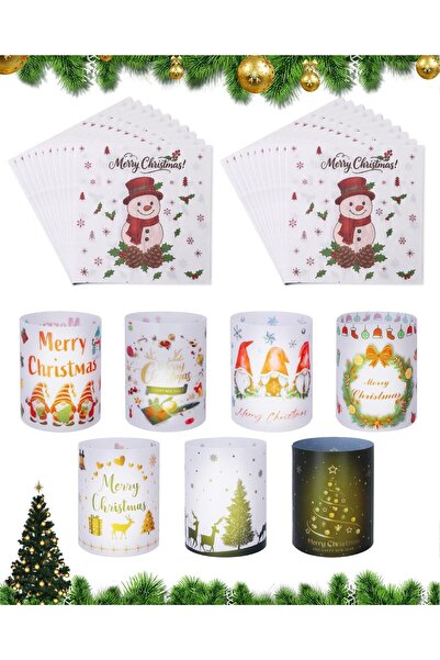 OEM Felinaruri de Sărbători 14 bucăți Tealight și 20 de Șervete pentru Crăciun