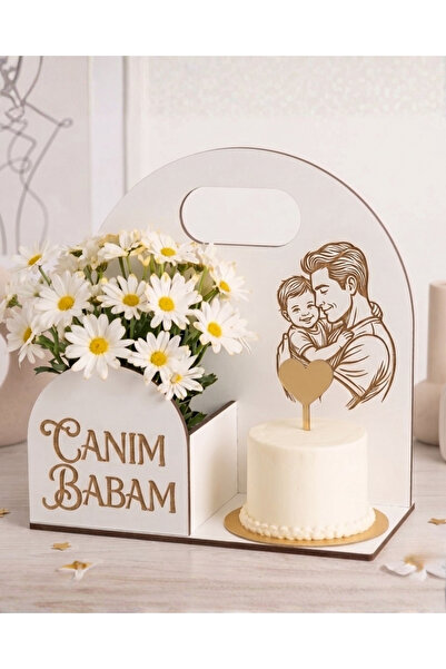 ih ihra White Wooden Presentation Stand with the Words "Dear Dad" - Flower Ho...