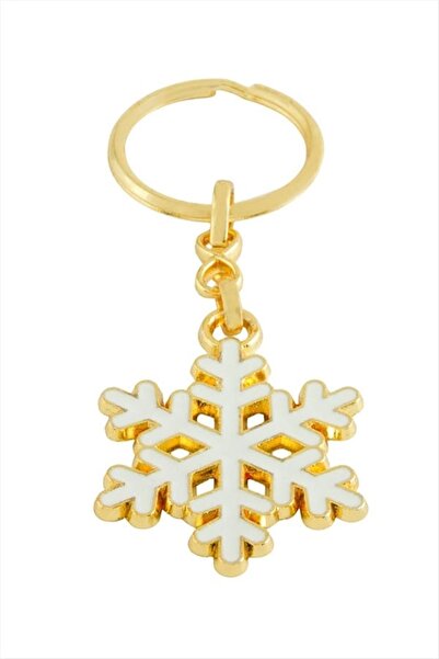 Generic Brand Snowflake Enamel Keychain - Yellow