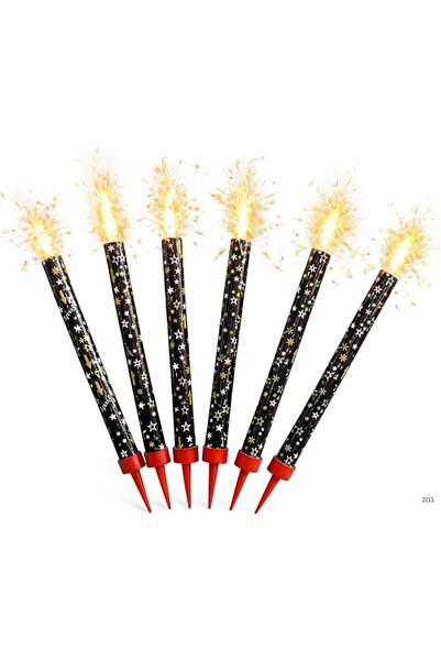 The Bros 6 Pcs 15seconds Duration Sparkling Candle with Holder, Party and Bir...