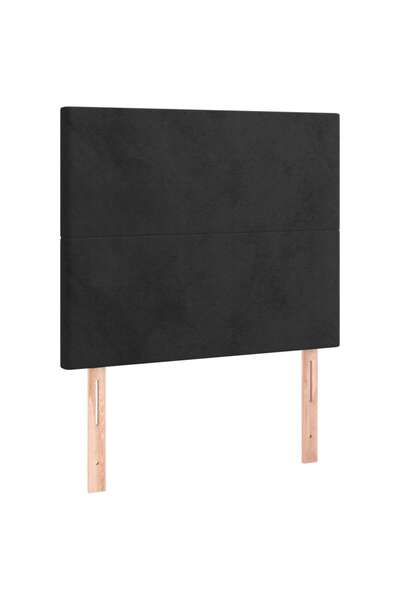 vidaxl Tăblie de pat neagră 100x5x118/128 cm catifea