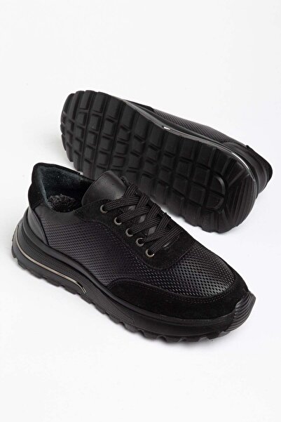 Dilimler Ayakkabı Genuine Leather Women's Casual Sports Shoes Black Faylon So...