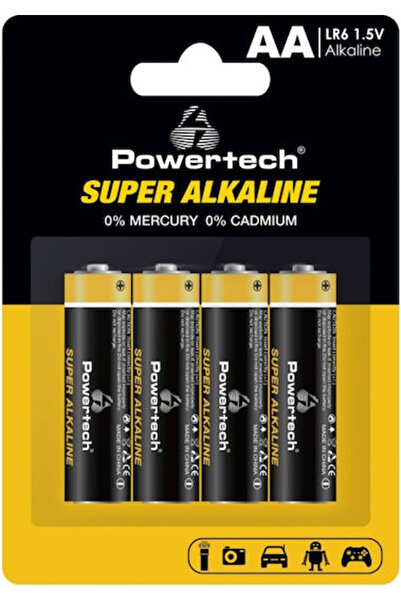 POWERTECH Υπεραλκαλικές Μπαταρίες AA 1.5V 4 τεμάχια Κωδικός: PT-1214