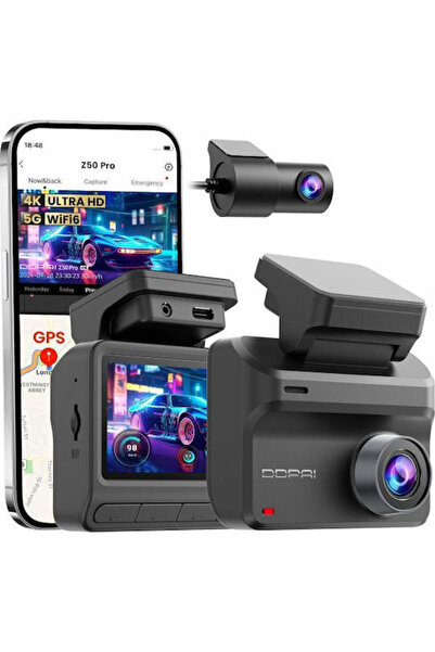 DDPAI Σετ καταγραφικού αυτοκινήτου 4K για παρμπρίζ με κάμερα οπισθοπορείας, ο...