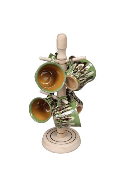 LimArt Set de 6 cești de cafea tradiționale din ceramică de corindon cu supor...