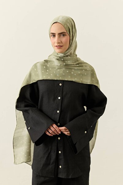 Modakaşmir Mystic Polkadot Pattern Vio Light Shawl