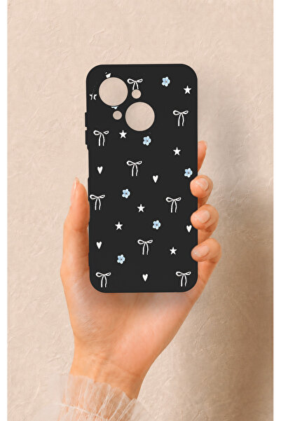 Vip Case Tecno Spark Go1 Uyumlu Mini Fiyonk Siyah Desenli Silikon Kılıf