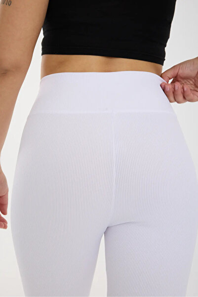 Clothes Fast Ženske rebraste letnje leggins sa visokim strukom, elastične, pr...