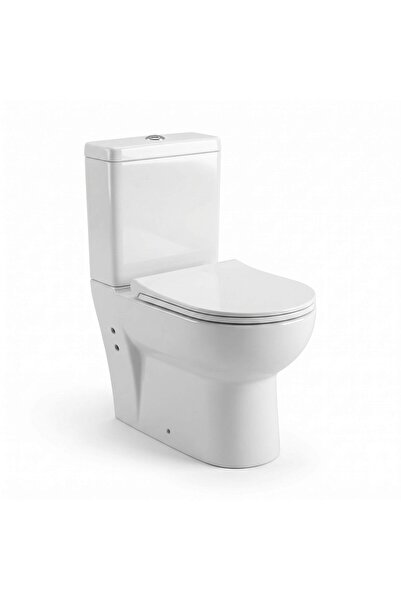 ALVİT Safran Duvara Sıfır Klozet Seti 63 cm – Alttan/Arkadan Çıkışlı – Rezerv...