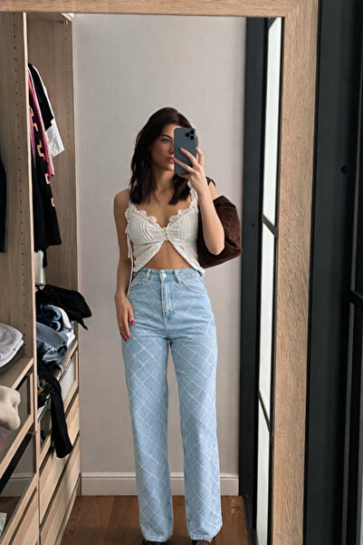 XRAY JEANS Pantaloni de damă cu picior larg, B. Mavi, tip Palazzo, din denim