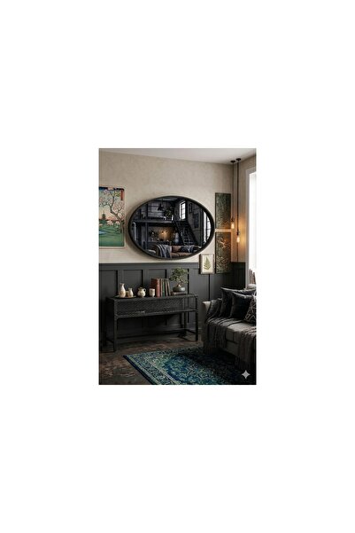 Vivense ELİPS DUVAR AYNASI, SİYAH, 45X60