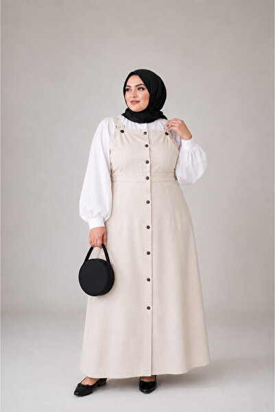 FREYA MODA Plus Size Hijab Buttoned Gilet