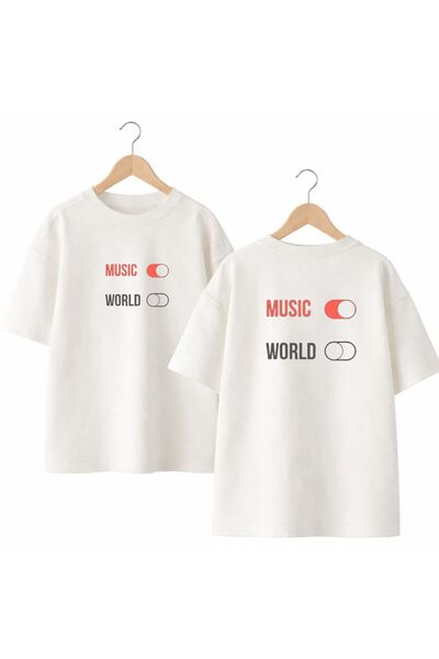 playwear Μπλουζάκι Music World με στάμπα στην πλάτη και στο μπροστινό μέρος τ...