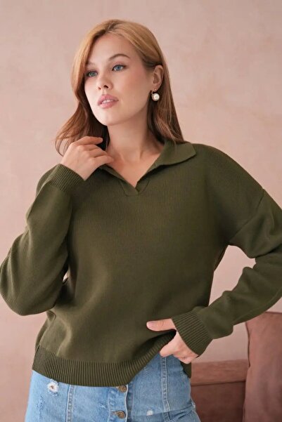Park Karon Women's Polo Neck Soft Textured Knitwear Sweater