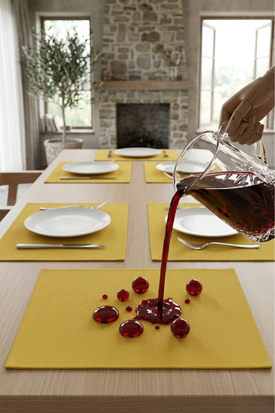 Rona Home Σετ 6 τεμαχίων για τραπεζαρία, αμερικάνικου τύπου, μουσταρδί κίτριν...