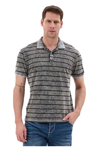 Cipo & Baxx Erkek Çizgili Polo Yaka Basic T-Shirt - CT858