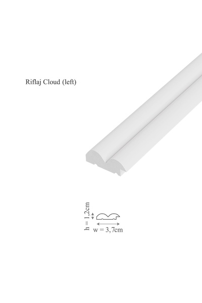 Manavi Profil stanga riflaj decorativ 3D, Cloud L, 3.7x1.2x250 cm,
