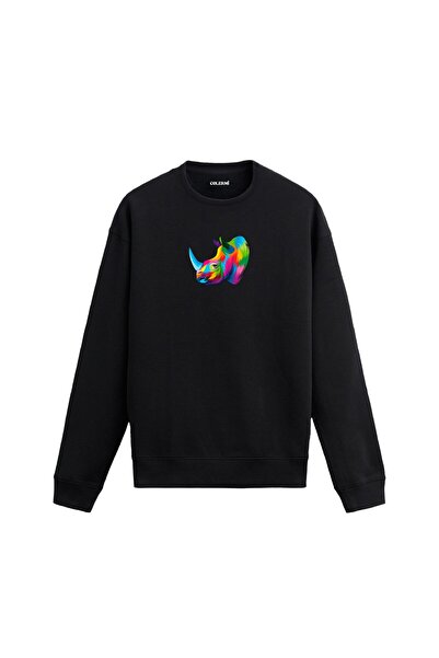 Colermi Colorful Rhino Printed Sweatshirt