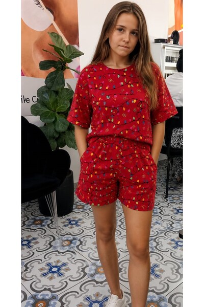 Arba Pajama Set Red with Print