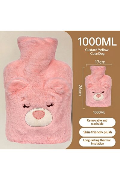 Tala Hot Water Bag Hot pack for Pain Relief Hot Water Bottle Cold and Hot Pack with velvet cover 1000ML (pink)
