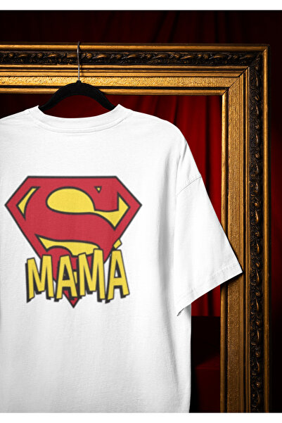 MG Super Mama Printed Circular Neck Cotton Oversize Fit Unisex Short Sleeve T...