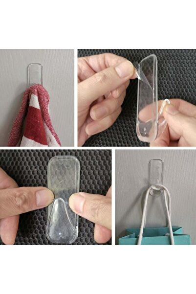 OEM Cârlige Autoadezive, Seethrough, 3x8cm, 8cm, 2