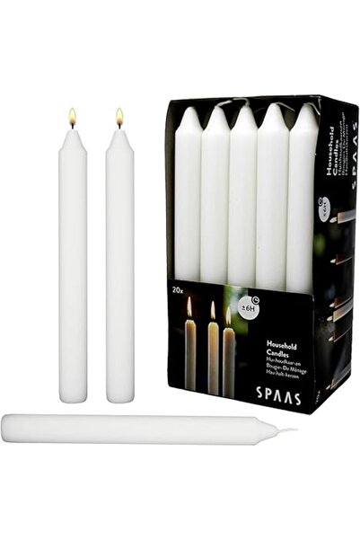 The Bros White Dinner Taper Candles 7 inch Tall Dripless Smokeless unscented
