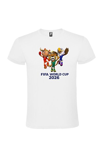 CRD PRINT Tricou unisex personalizat "Mascota FIFA World Cup 2026", Alb