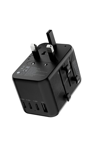 Powerology Universal Multi-Port Travel Charger Black