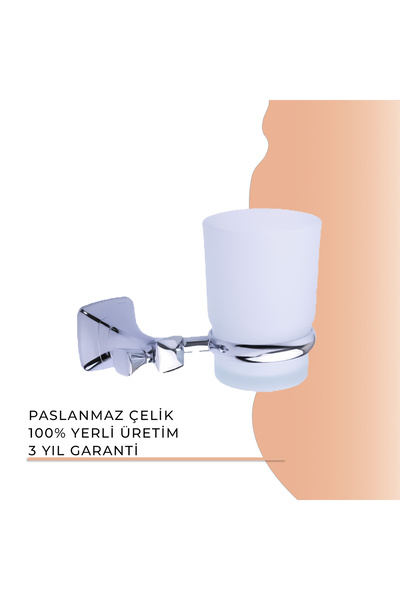 İGK YAPI - Eiffel Montajlı Diş Fırçalık Krom (A.1404)